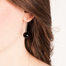 Load image into Gallery viewer, EARRINGS BLACK AGATE