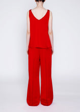 Load image into Gallery viewer, 50% OFF  V- neck top with accent stitching red