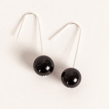 Load image into Gallery viewer, EARRINGS BLACK AGATE