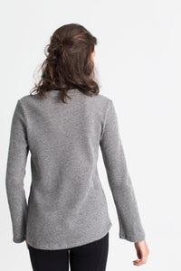 Flax Black melange knitted top