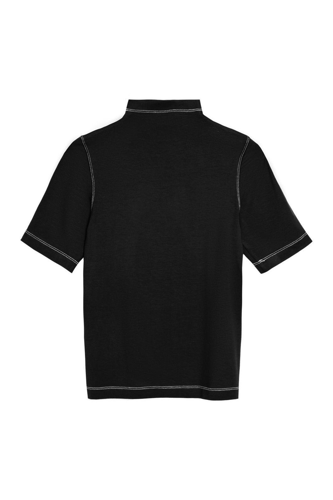 Half polo top in jersey  accent stitching