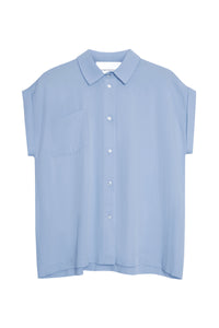 50% OFF  Loose fitted blouse with ruffles in the blue