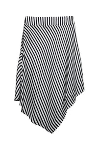 Amanda asymmetric silk  skirt striped