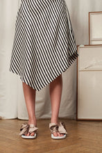 Load image into Gallery viewer, Amanda asymmetric silk  skirt striped