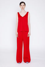Load image into Gallery viewer, 50% OFF  V- neck top with accent stitching red