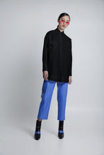 Load image into Gallery viewer, 50% OFF Oversized boyfriend shirt with ruffle pocket black